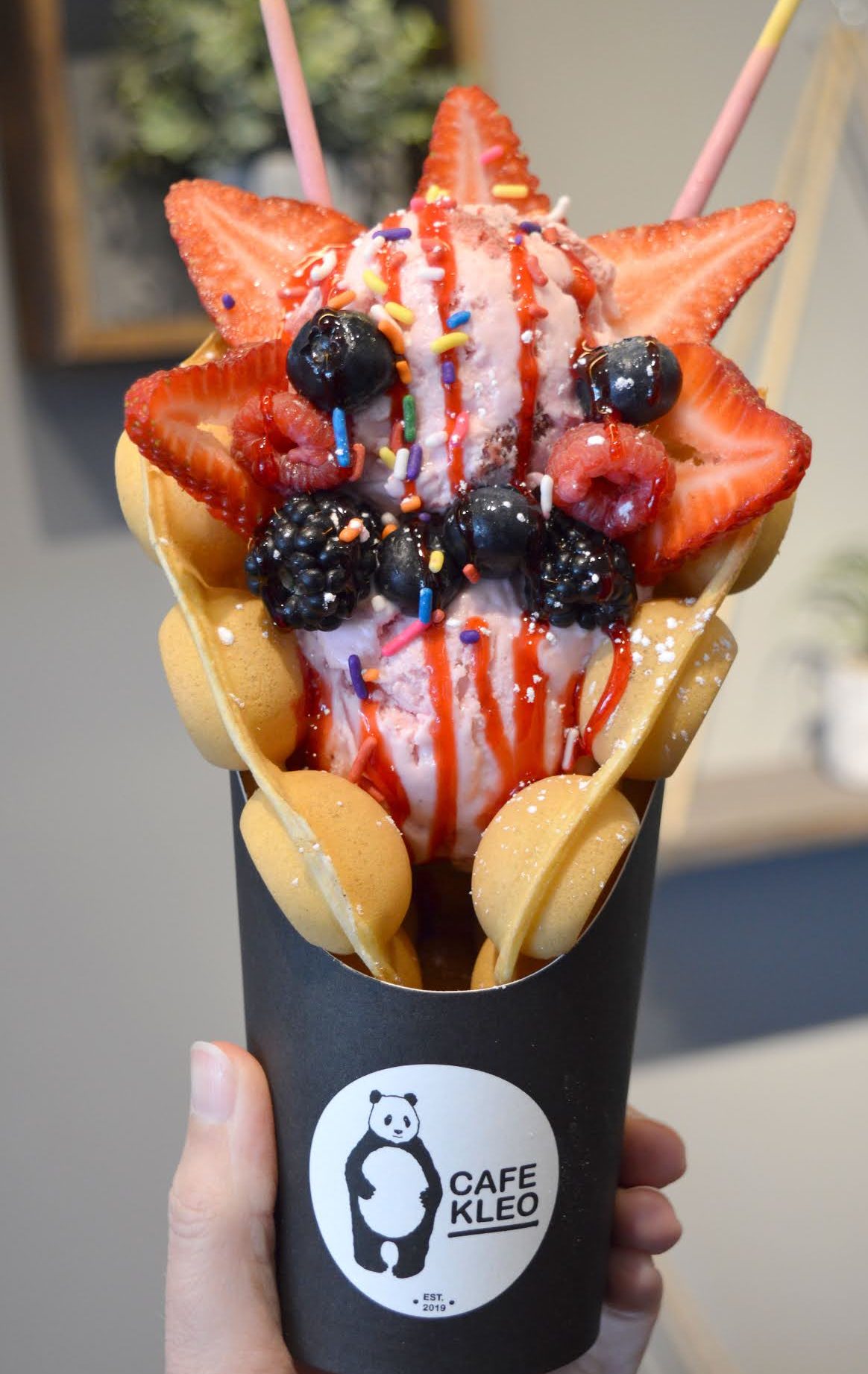 ice blended boba waffle